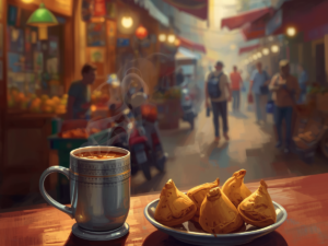 Masala chai and samosa