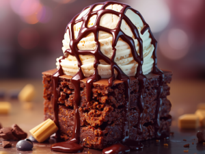 Brownie with ice cream