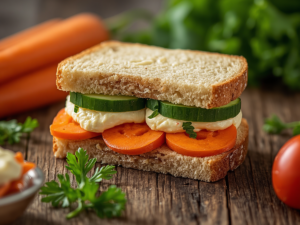 Mayo Carrot Cucumber Sandwich 